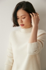 轻奢高端山羊绒衫女半高领王菲同款加厚宽松针织衫秋冬毛衣，女装羊绒衫，绒创羊绒