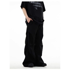 W9551-P50网图现货新款高质量褶皱西裤半松紧裤头内包边拖地裤，男装西裤，星座1608-2