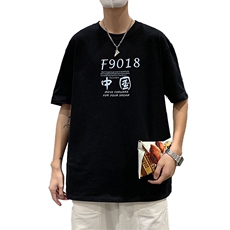 胖子港风T恤男oversize休闲短袖上衣TX163p28限价39，男装T恤，电商A089-1