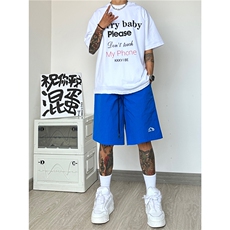 港风夏新款多色沙滩裤抖音多巴胺宽松短裤B315-K23353-特p20控38，男装休闲裤，电商B315