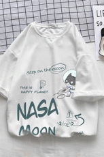 Q11187-P30NASA春夏季七分袖t恤男大码五分袖男短袖中袖小清新，男装T恤，电商A040