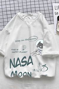 Q11187-P30 NASA春夏季七分袖t恤男大码五分袖男短袖中袖 小清新图片
