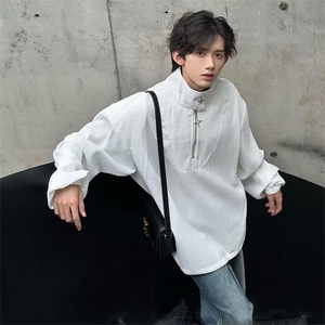 潮立领半拉链卫衣男小众设计感金属拉链宽松WY676-P42图片
