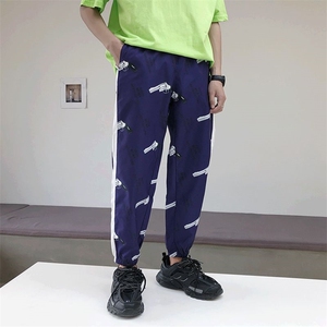 新款大货 ins超火的印花束脚裤 原宿网红宽松休闲裤男N004-P25图片