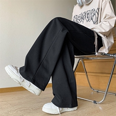 8XL-M特大码休闲裤男生简约休闲日系宽松直通长裤胖子男K933P40，男装休闲裤，电商D206-1