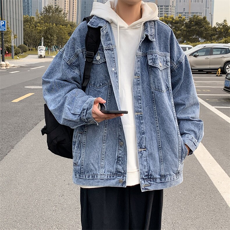 2024春季港风中性男女夹克牛仔衣H001P75控98,男装夹克,电商D321