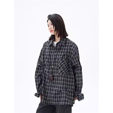 TC444-P45港风高级感宽松翻领衬衫男女同款衬衣外套，女装衬衫，星座617A-2