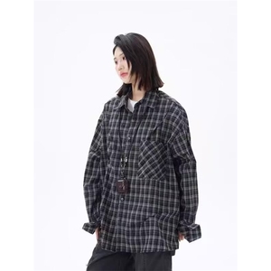 TC444-P45港风高级感宽松翻领衬衫男女同款衬衣外套图片