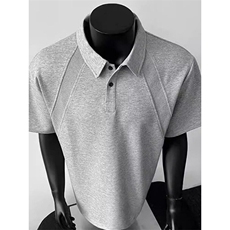 M633-P35美式polo衫短袖t恤夏季cleanfit拼接翻领五分袖上衣，男装Polo衫，星座617A-1（原B318A）