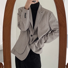 假两件西装外套老钱风痞帅西服上衣XF3102特P76，男装西服，星座908-1