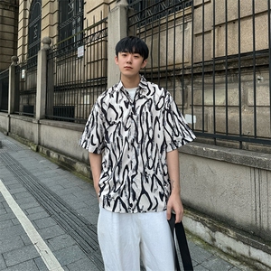 CS005～特P25控39有货（自家图）夏季短袖花衬衫男女沙滩衬衣图片