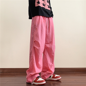 抖音得物春装新款多巴胺中性风宽松阔腿裤休闲裤男裤K288-特P32图片
