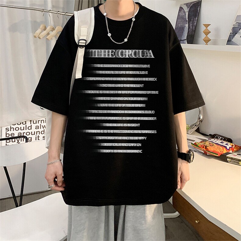 抖音得物二开现货供应220克夏装重磅美式高街宽松短袖t恤MT95,男装T恤,电商A486-1