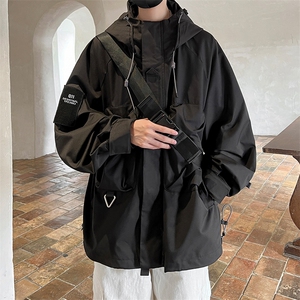 8XL-M特大码冲锋衣防水宽松工装风男夹克外套JK1306P90控118图片