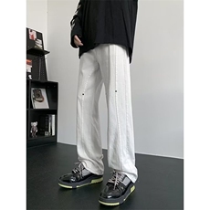 美式牛仔裤男士按扣设计感vibe潮流高街宽松直筒长裤子60322-p45，男装牛仔裤，星座1008