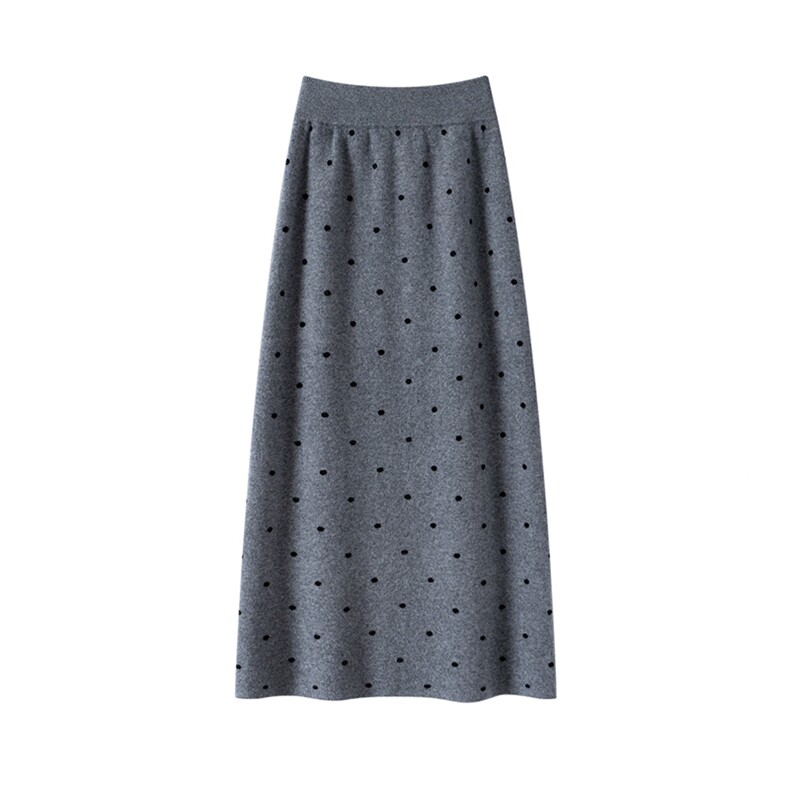 秋冬新款波点针织半身裙时尚休闲风，女装半身裙，亿嘉羊绒