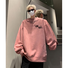 抖音得物供货提供视频秋冬重磅美式麂皮绒圆领卫衣JY316，男装卫衣，电商A486