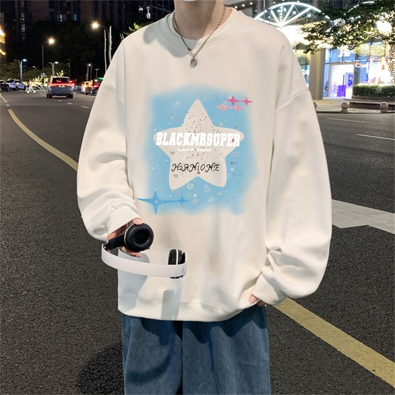 电商DSA028-CT2326100聚酯P28新款潮流百搭圆领印花卫衣限39,男装卫衣,电商A028
