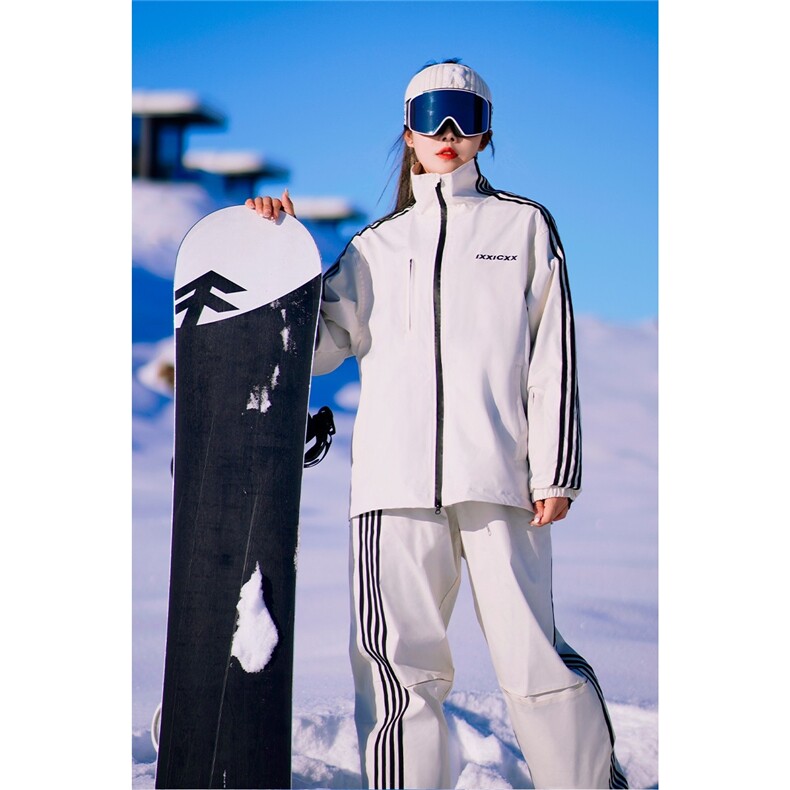 户外防水拼接条纹俩件套登山服男女滑雪服套装TZ031-P235控338,男装休闲套装,电商A001