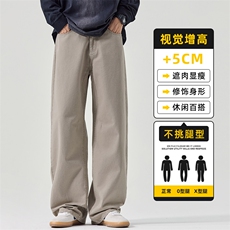 纯棉休闲裤男2025新款直筒宽松潮牌美式工装秋冬长裤子Z2563-P45，男装工装外套，星座509