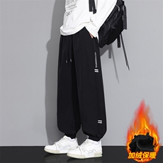 加绒休闲运动裤冬季新款宽松束脚潮流大码男款长裤JR29093-特P32，女装休闲裤，星座610（原A335）
