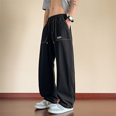 冰丝休闲裤夏季新款直筒宽松阔腿长裤凉感弯刀裤A436-2590-P40，男装休闲裤，电商A436