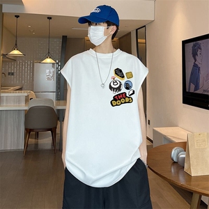 可设48小时发货支持抖音得物来样二开240克重磅美式麂皮绒背心t恤图片