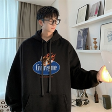抖音品质秋季320G华棉男士连帽大码印花卫衣WYH518-P45控68，男装卫衣，电商B370