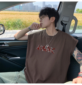 可48小时发货支持抖音得物来样二开240克重磅美式纯棉背心无袖t恤图片