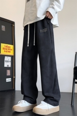 春季新款潮流美式高街垂感设计宽松格子直筒长裤A436-837-P35，男装休闲裤，电商A436