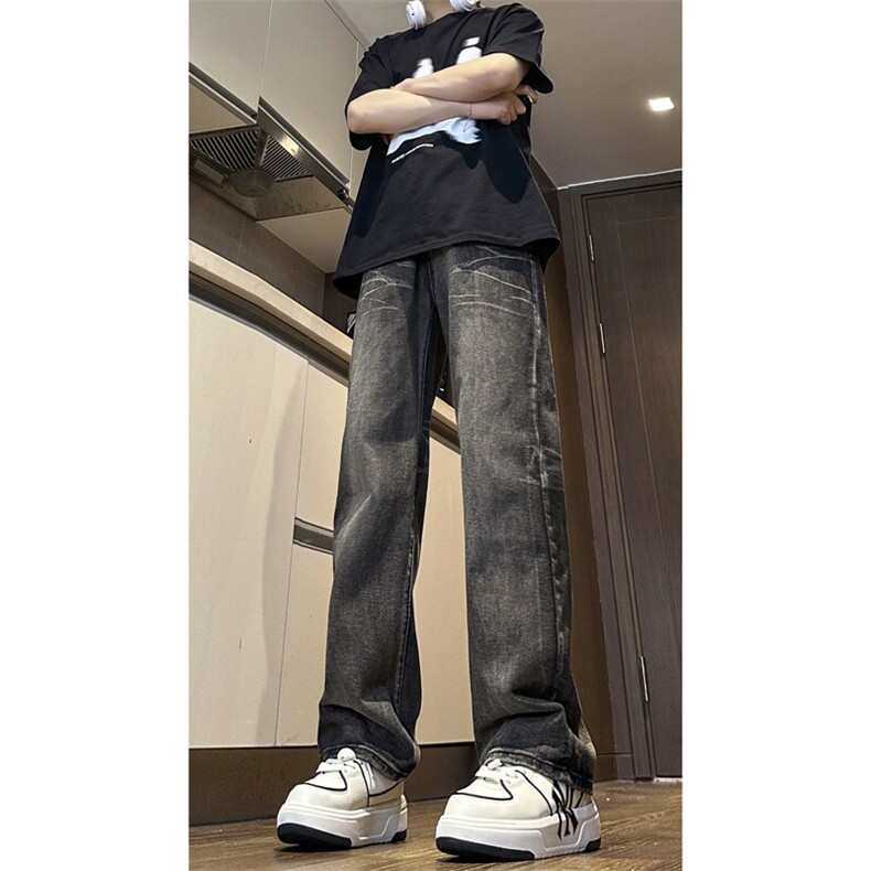 XZ-221-1/K311/P55美式复古痞帅显瘦直筒微喇休闲牛仔裤,男装牛仔裤,星座221-1