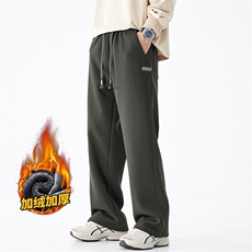 加厚休闲裤男士秋冬复古高街直筒运动阔腿长裤Z9868-P40/加绒P50，男装卫衣，星座509