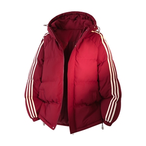 冬季潮流条纹五防立领加绒加厚棉衣情侣撞色棉服外套MY8899-p78图片