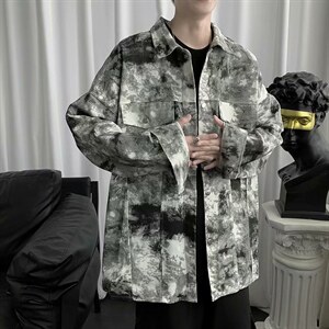 迷彩工装衬衫长袖青年街头日系衬衣男潮流宽松休闲外套 W1226-P36图片