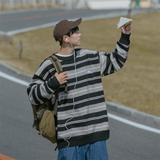 B225-M1123-P80-X98-腈纶42%锦纶31%PBT27%-刺绣条纹毛衣，男装针织衫/毛衣，电商B225