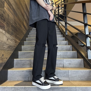 抖音品质 破洞牛仔裤男小脚B342-K7040-特P45图片