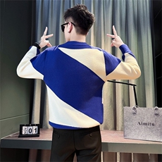 M8515-P68-控98男毛衣打底衫秋冬新款高级提花保暖针织衫潮流休闲，男装T恤，星座102A（原电商D309-1）