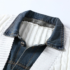 【抖音得物】2025年秋季时尚毛衣针织开衫翻领假两件长袖，男装针织衫/毛衣，电商A113