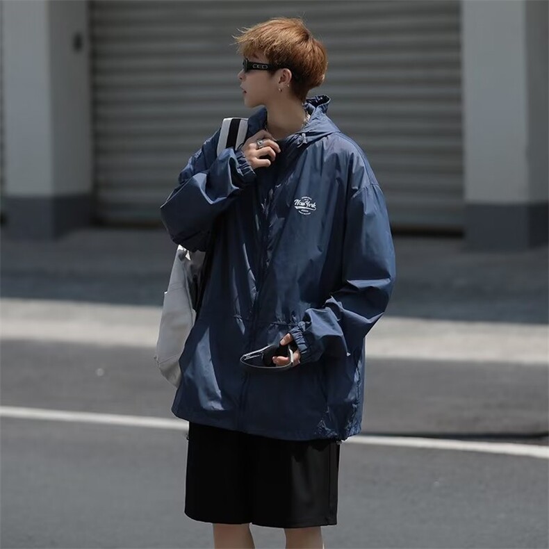 防晒衣男韩版潮流连帽字母帅气2024夏季新款ins宽松外套W4823-P37,男装防晒衣,星座412-3