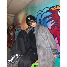 春秋衬衫小众夹克麂皮绒外套港风大码上衣潮1016-1CS70P68K89，男装夹克，星座1016-1（原电商B408-1）
