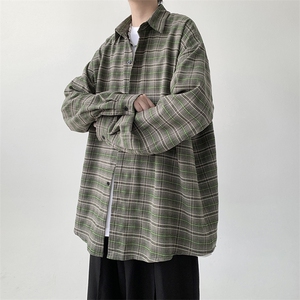 已出货 宽松格子衬衫男KD628-P30图片