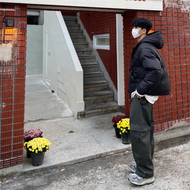 816B-XQ81605-P70韩ins多口袋休闲裤高街美式工装裤宽松学生,男装休闲裤,星座816B