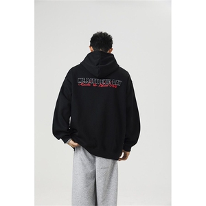 万针刺绣结构设计重磅秋冬全棉高品质美式高街连帽卫衣外套 Y7695图片