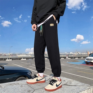 裤子新款春季潮流港风休闲个性图标宽松束脚休闲卫裤FNY2366-P35图片