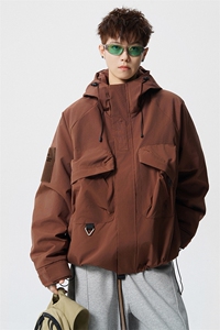 8XL-M特大码冲锋衣防水宽松工装风男夹克外套JK1306P90控118图片