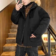 港风2026新品冬季宽松撞色棉服派克服毛领冬装加厚外套D009-P145，男装棉衣，星座717