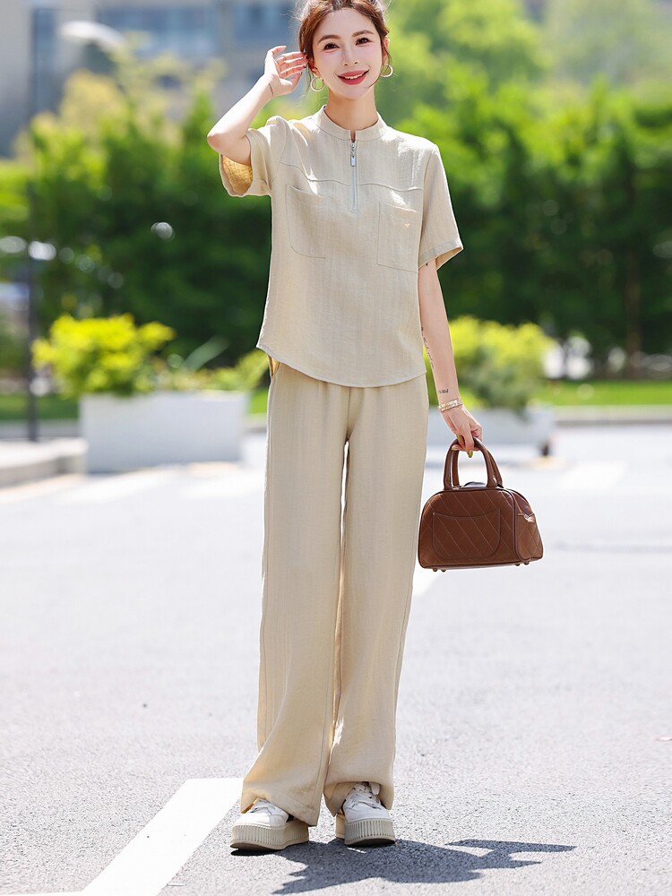 休闲时尚套装女2025夏季爆款小个子气质减龄宽松显瘦遮肉两件套潮,女装套装/套裙,梦依杭
