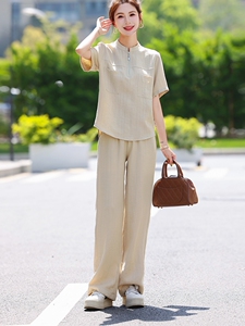 休闲时尚套装女2025夏季爆款小个子气质减龄宽松显瘦遮肉两件套潮图片