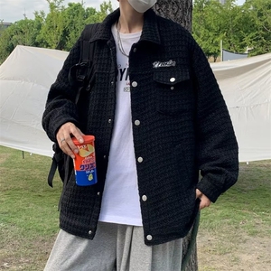 1506/QW10180/P59美式复古绗棉底特律夹克外套潮牌秋冬情侣上衣图片