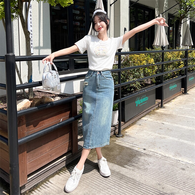 新款牛仔裙套装夏季两件套显瘦时尚潮流女装,女装套装/套裙,凯芙莉服饰